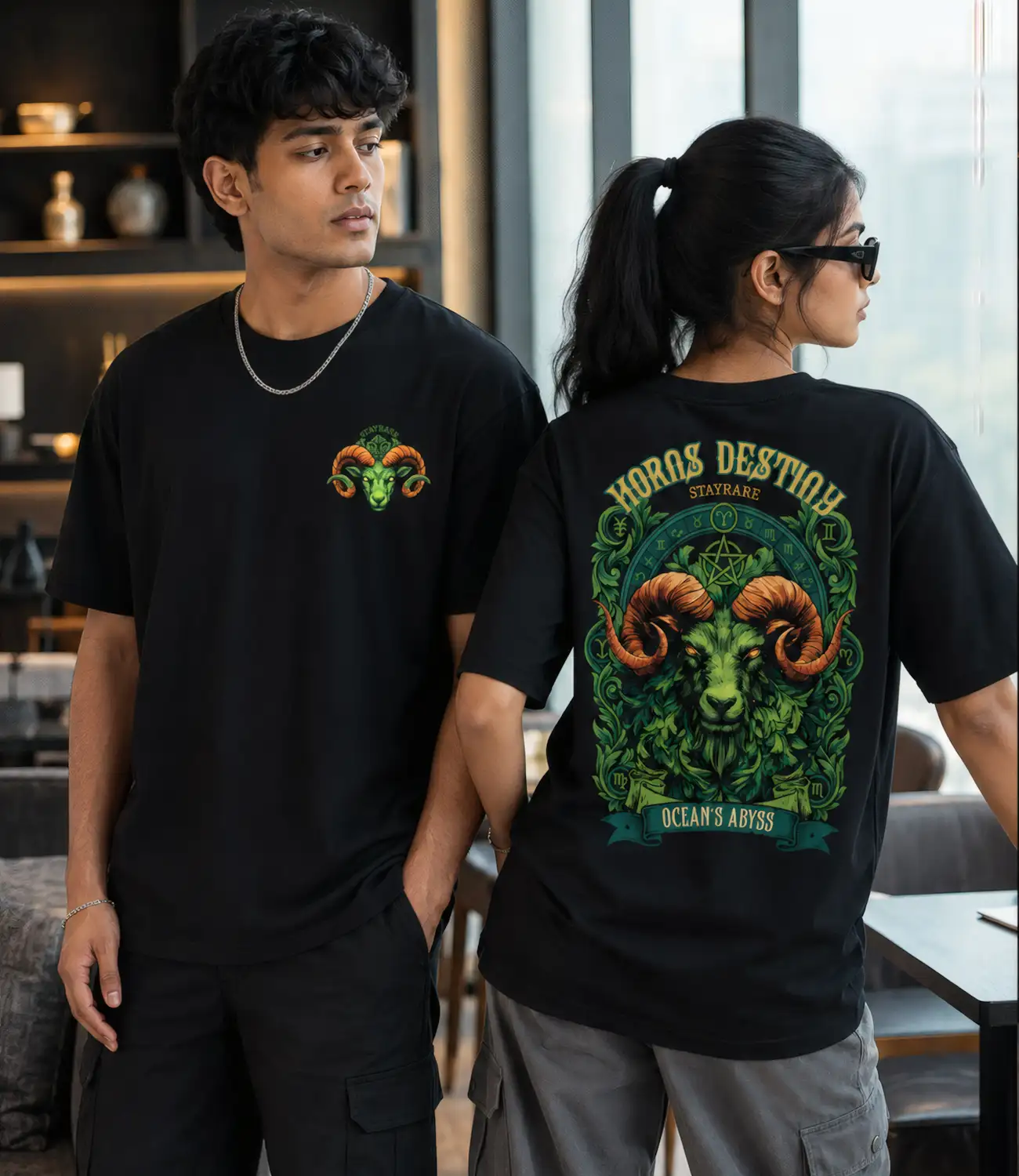 HORNS DESTINY_Oversized T-Shirt _ Premium Cotton