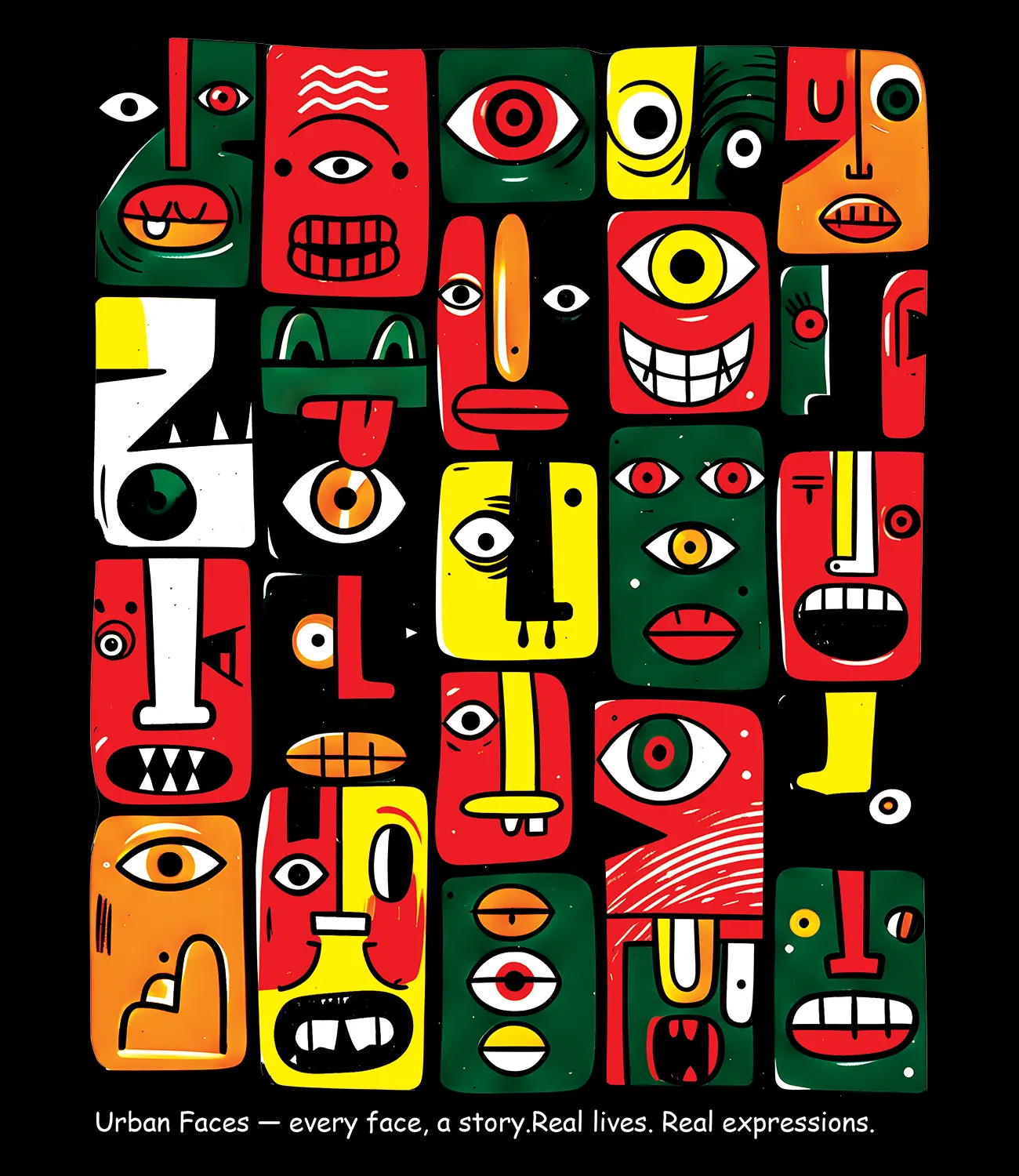 URBAN FACES  _ Graphic Oversized T-Shirt | Premium Cotton | StayRare thumbnail