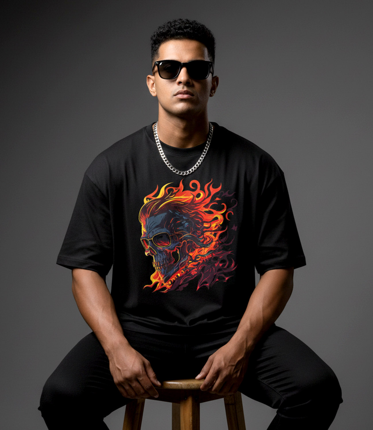 FLAME RIDER  _ Graphic Oversized T-Shirt | Premium Cotton | StayRare