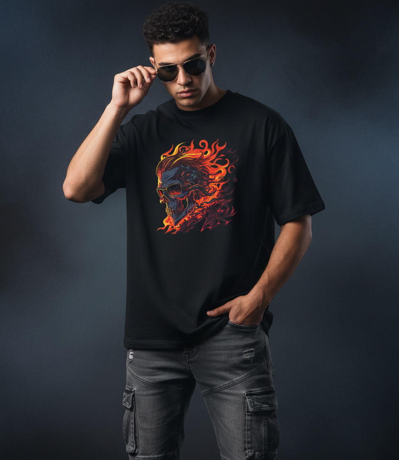 FLAME RIDER  _ Graphic Oversized T-Shirt | Premium Cotton | StayRare