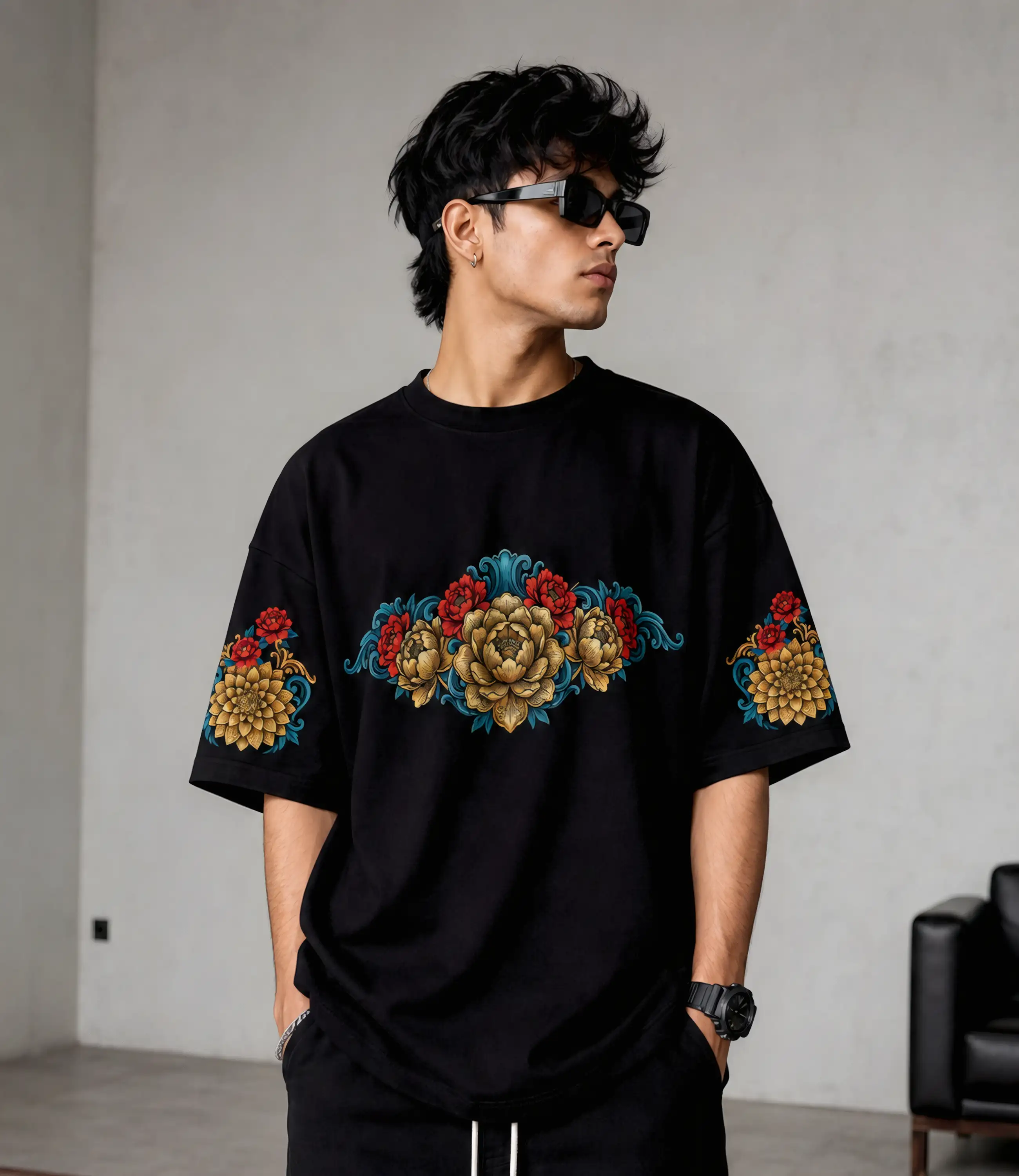 FLOWER_Oversized T-Shirt _ Premium Cotton