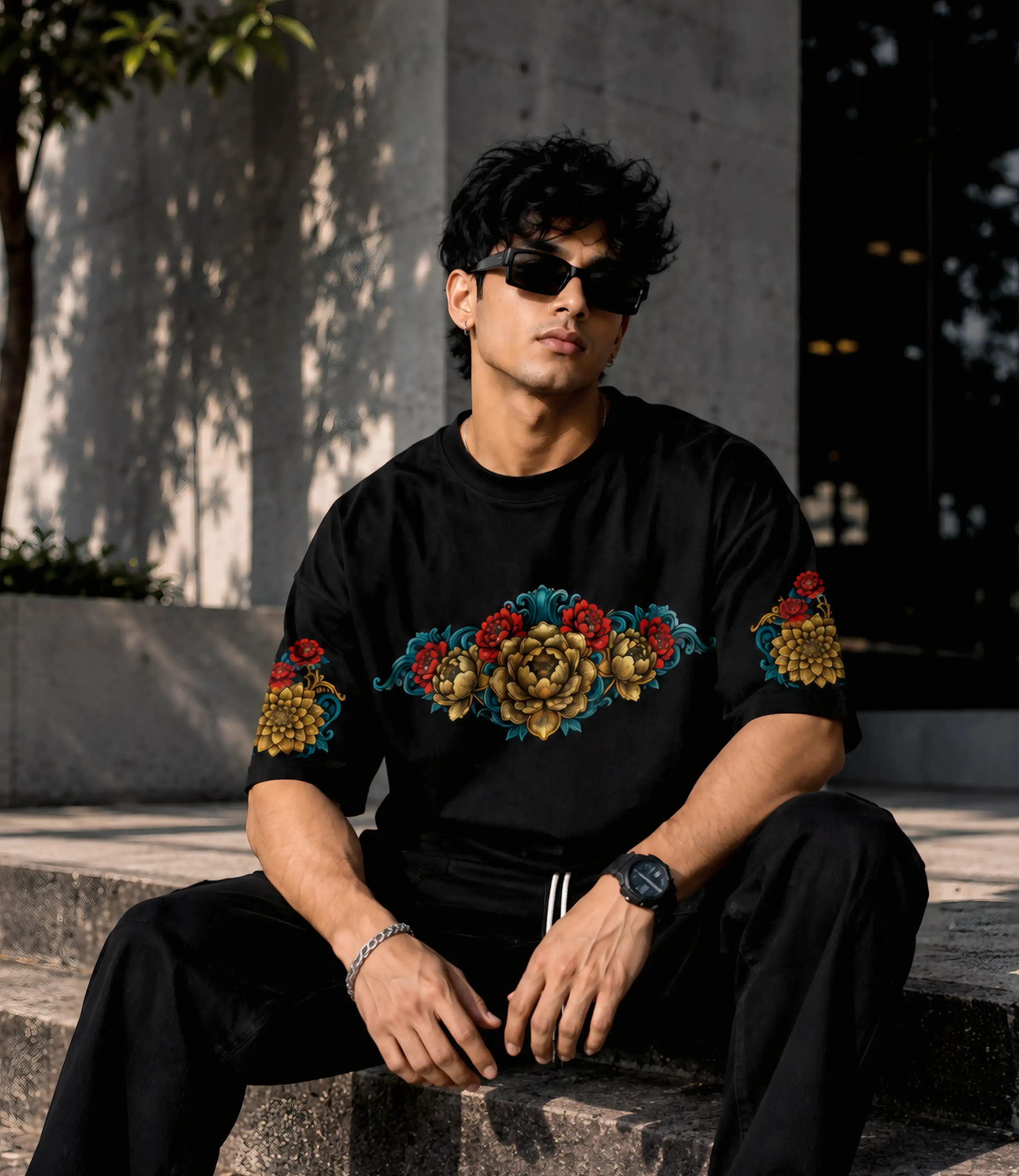 FLOWER_Oversized T-Shirt _ Premium Cotton