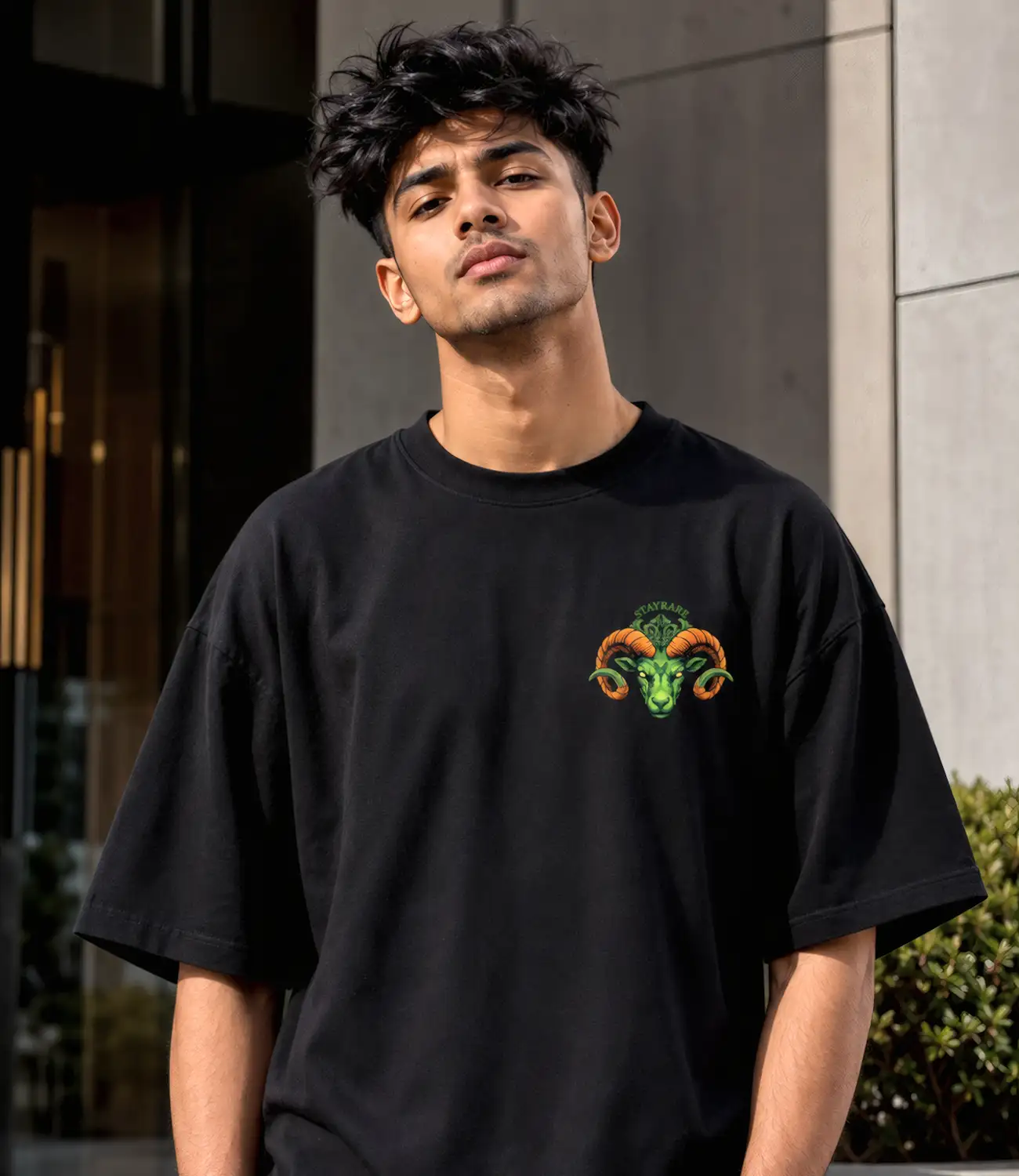 HORNS DESTINY_Oversized T-Shirt _ Premium Cotton thumbnail