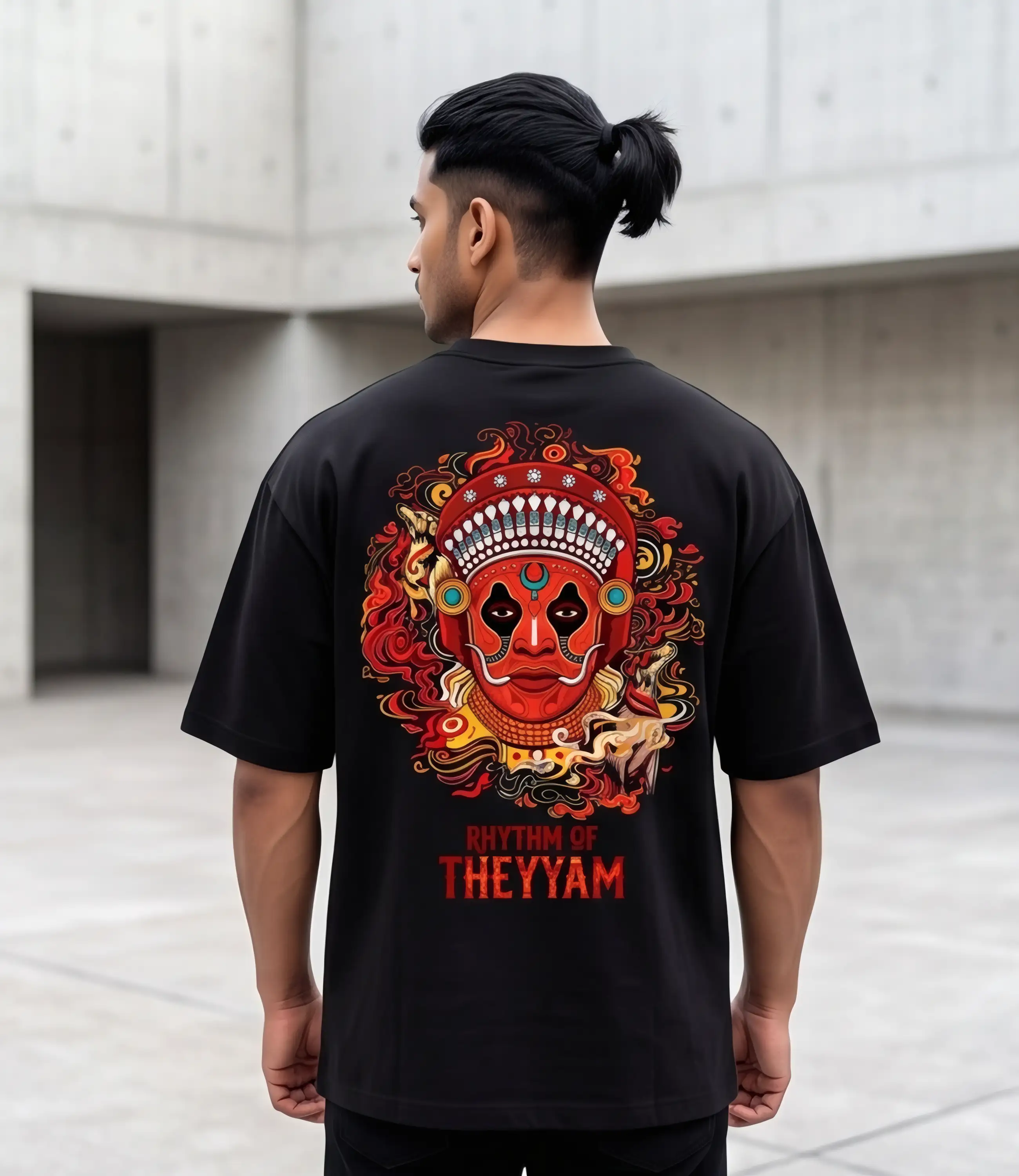 RHYTHM OF THEYYAM_Oversized T-Shirt _ Premium Cotton