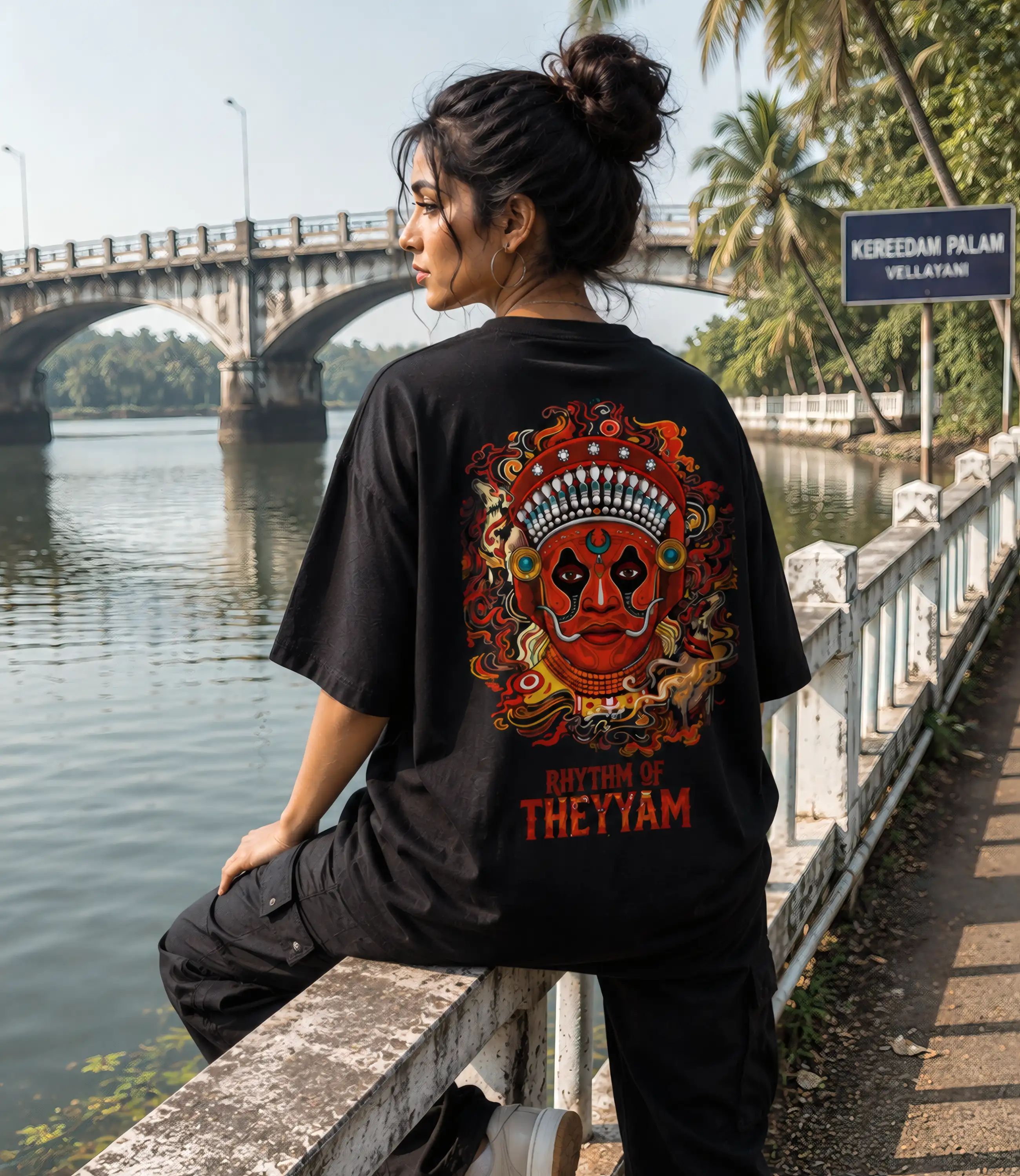 RHYTHM OF THEYYAM_Oversized T-Shirt _ Premium Cotton thumbnail