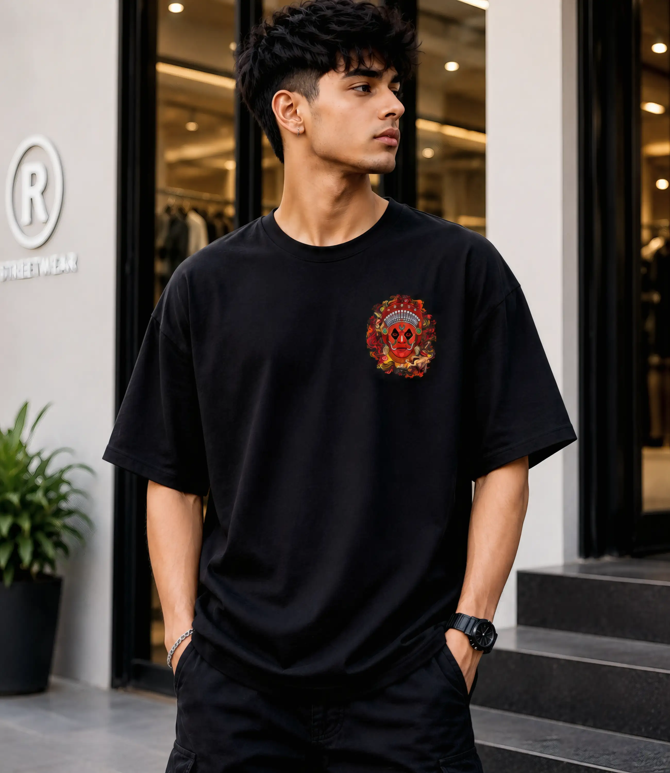 RHYTHM OF THEYYAM_Oversized T-Shirt _ Premium Cotton