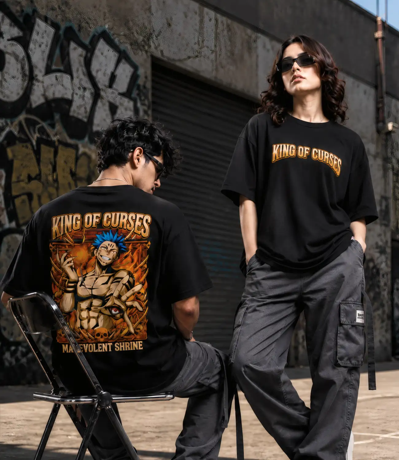KING OF CURSES_Oversized T-Shirt _ Premium Cotton thumbnail