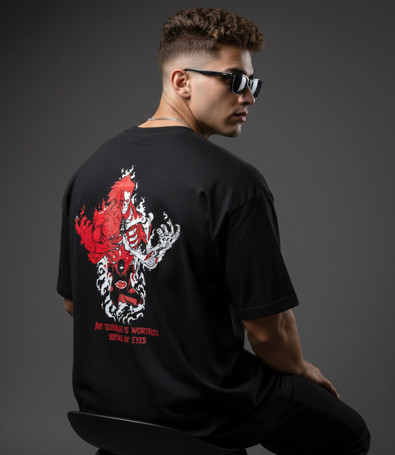 RED FLAME WARRIOR _ Graphic Oversized T-Shirt | Premium Cotton | StayRare