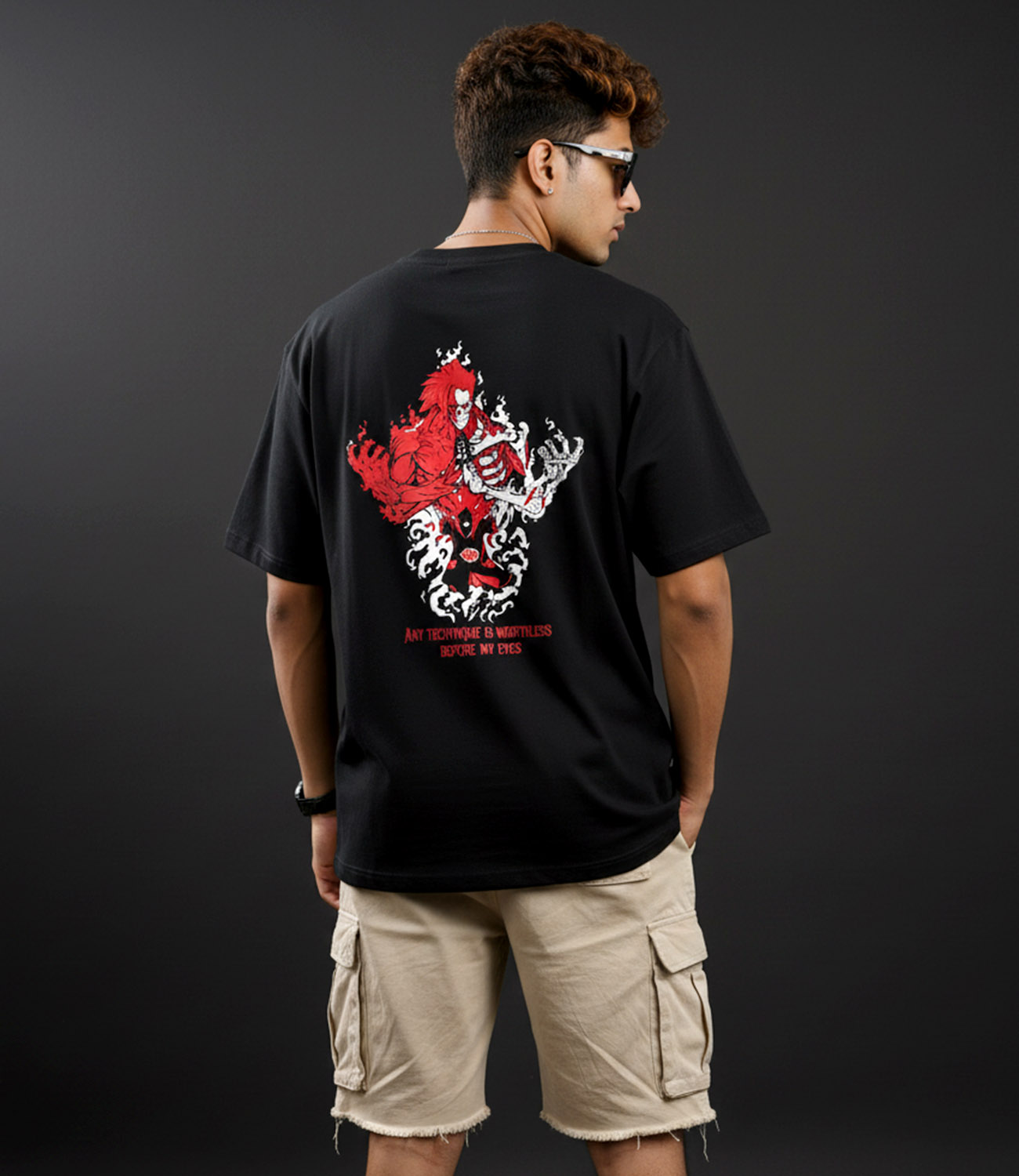 RED FLAME WARRIOR _ Graphic Oversized T-Shirt | Premium Cotton | StayRare thumbnail