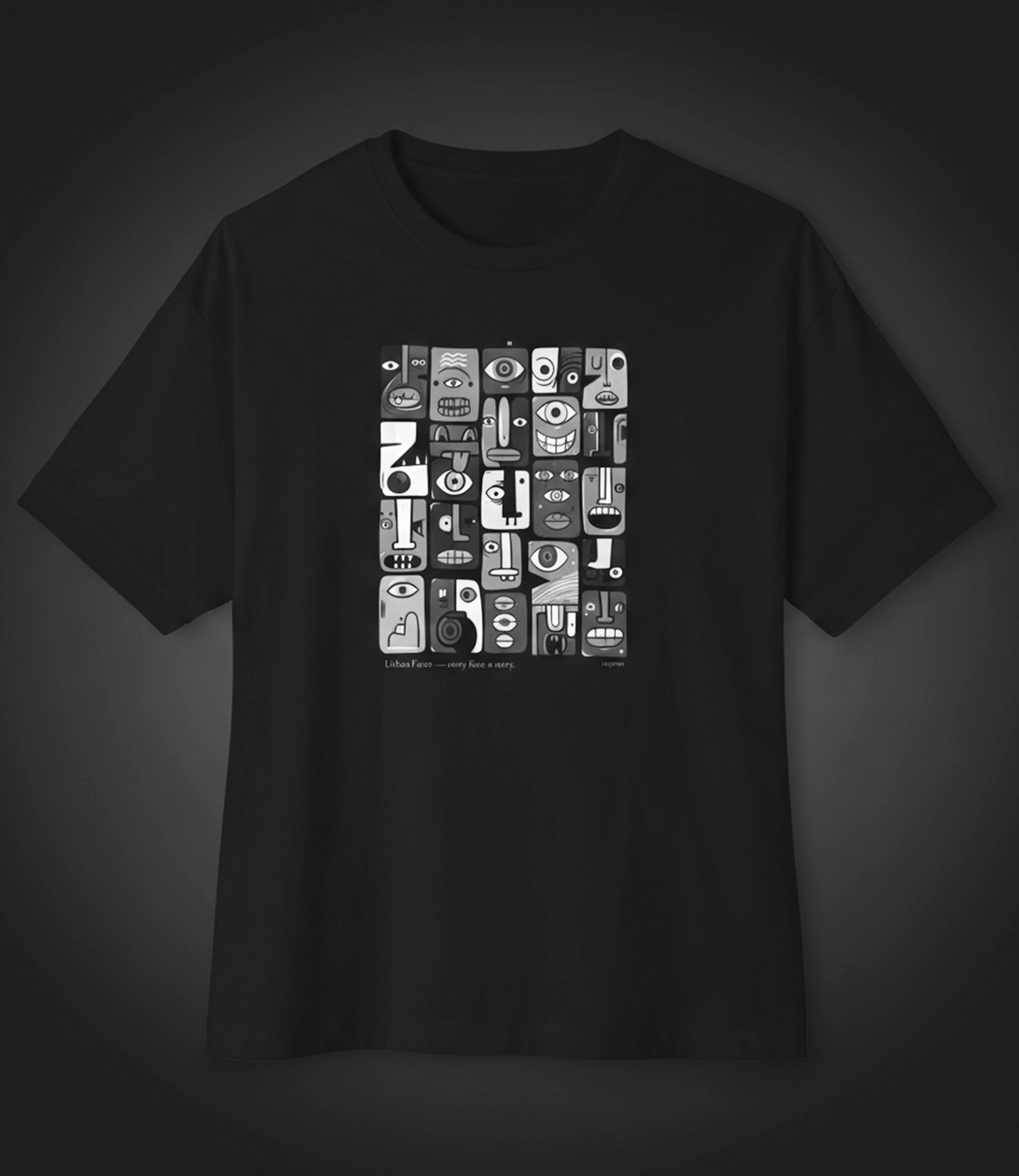 URBAN FACE (B&W) _ Graphic Oversized T-Shirt | Premium Cotton | StayRare thumbnail